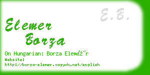 elemer borza business card